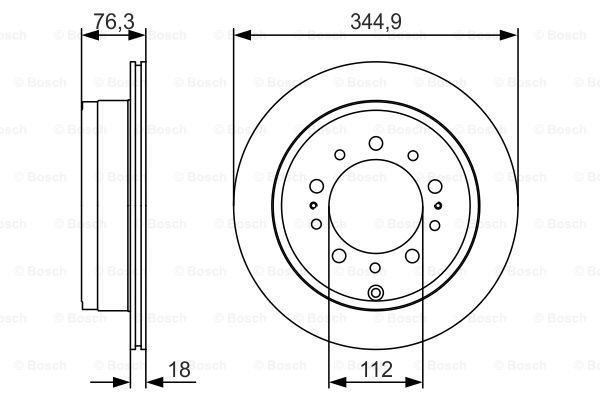 Bosch 0986479R32 Fren Diski Arka [5D-345Mm Land Cruıser 4.6 V8 12