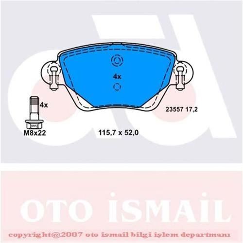 Bosch 986424671 Fren Balatası Arka Kangoo I 1998 Sonrası / Mondeo Iıı 00-0