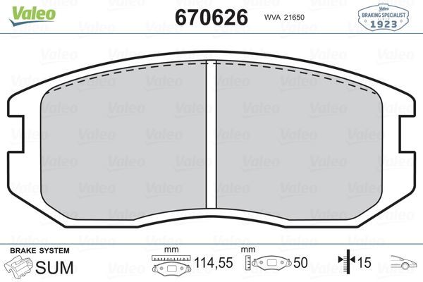 VALEO 670626 ÖN BALATA DAIHATSU EXTOL 00-