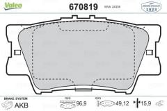 VALEO 670819 ARKA BALATA TOYOTA RAV 4 2.0 2.0VVTİ 2.0D-4D 2.2D-4D