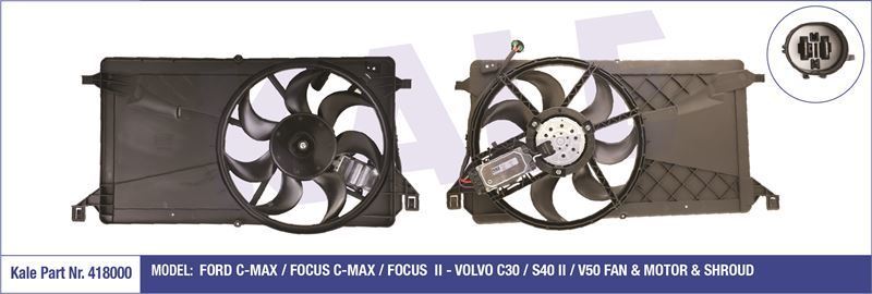 Kale 418000 Fan Motoru Cmax Focus Iı Davlumbazlı 250W-390Mm