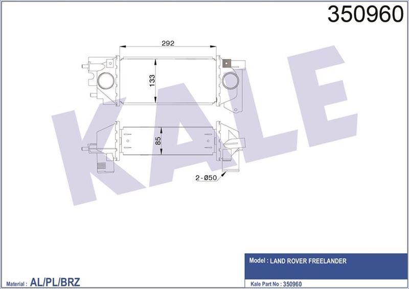 Kale 350960 İntercooler Al/Pl/Brz Land Rover Freelander