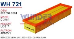 WUNDER WH721 HAVA FİLTRESİ - MERCEDES 140 KASA CL 600 - S 600 - 1