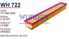WUNDER WH722 HAVA FİLTRESİ - MERCEDES 203 KASA C 180 (00-02)