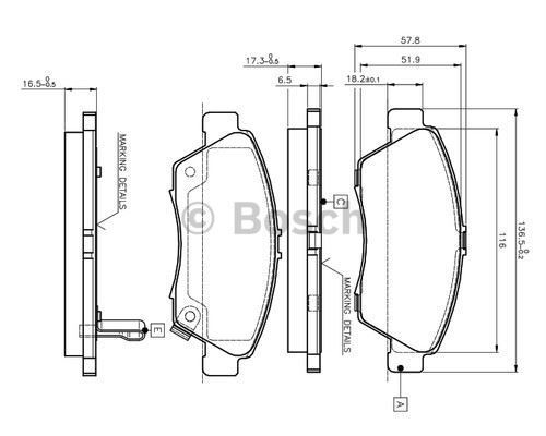 Bosch 0986Tb2232 Fren Balatası Ön Cıvıc 96-01 1.6 16V Vtec Crx 91