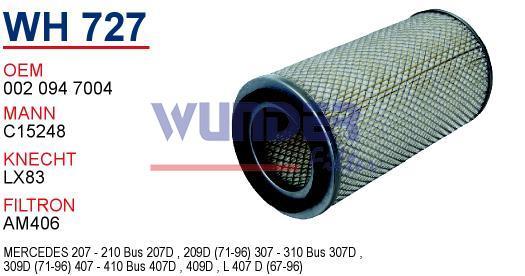 WUNDER WH727 HAVA FİLTRESİ - MERCEDES 207 BUS