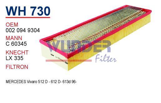 WUNDER WH730 HAVA FİLTRESİ - MERCEDES Vario (667, 668, 669, 670)