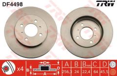 Trw Df4498 Fren Diski Ön Lancer 03-11 / Persona 1993 Sonrası Havalı 256Mm