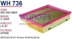 WUNDER WH736 HAVA FİLTRESİ - MERCEDES 190 201 KASA