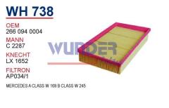 WUNDER WH738 HAVA  FİLTRESİ - MERCEDES A KLASSE(W169) B KLASSE(W2