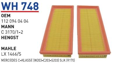 WUNDER WH748 HAVA FİLTRESİ - MERCEDES C-KLASSE(W203-C203-S203) SL
