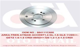 Fren Diski Arka Accent Era 07-11 Accent Era 2007 Sonrası Getz 2002 Sonrası İ20 09-