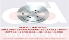 Fren Diski Arka Accent Era 07-11 Accent Era 2007 Sonrası Getz 2002 Sonrası İ20 09-