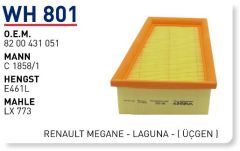 WUNDER WH801 HAVA FİLTRESİ - RENAULT MAGANE - LAGUNA - (ÜÇGEN)