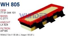 WUNDER WH805 HAVA FİLTRESİ - RENAULT KANGOO D55 , D65