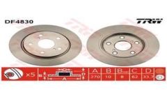 Trw Df4830 Fren Diski Arka Corolla 2007 Sonrası Aurıs 2007 Sonrası Dızel Düz 270Mm