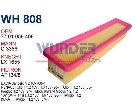 WUNDER WH808 HAVA FİLTRESİ - RENAULT CLiO III - MODÜS