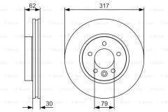 Bosch 0986479S25 Fren Diski Ön [5D 317Mm Dıscovery Iıı Range Rove