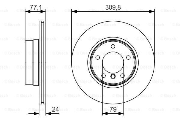 Bosch 0986479S29 Fren Diski Ön Bmw 5 E60 E61 2004 Sonrası  310×24 5 Delık