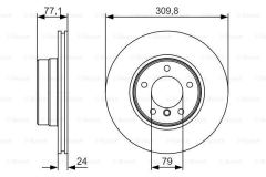 Bosch 0986479S29 Fren Diski Ön Bmw 5 E60 E61 2004 Sonrası  310×24 5 Delık