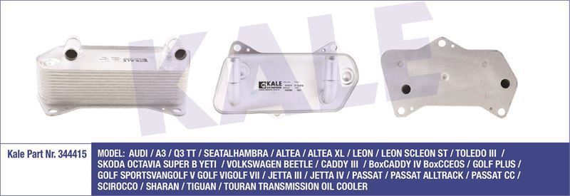 Kale 344415 Yağ Soğutucusu Golf V 2003 Sonrası 1.9 Tdı 2.0 Tdı 2.0 Fsı Gol