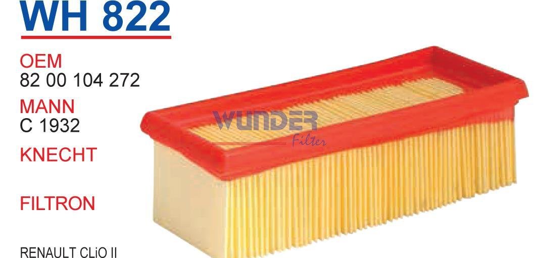 WUNDER WH822 HAVA FİLTRESİ - RENAULT CLiO II