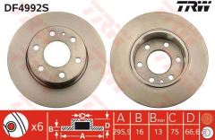 Trw Df4992S Fren Diski Arka Daıly 02-11 Düz 296Mm