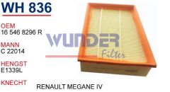 WUNDER WH836 HAVA FİLTRESİ - RENAULT MEGANE IV -SCENİC - ESPACE -