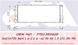 VALEO 731380 SU RADYATÖRÜ MEGANE I 95-98 1.6 8V 2.0 F3R 1.9 F9Q N