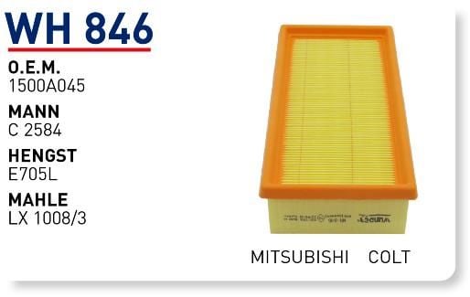WUNDER WH846 HAVA  FİLTRESİ - MİTSUBİSHİ COLT