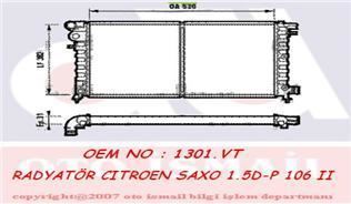 VALEO 731530 SU RADYATÖRÜ 106 96- 1.5D TUD5 / SAXO 96-