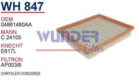 WUNDER WH847 HAVA FİLTRESİ - CHRYSLER SEBRİNG - VOYAGER