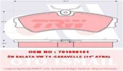 Trw Gdb862 Fren Balatası Ön Transporter T4 90-03 14 Jant 130 Mm+5