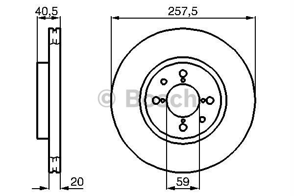 Bosch 0986479W68 Fren Diski Ön [257.4 /20-18.2 Mm]. Hava Kanall