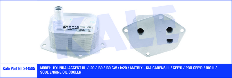 Kale 344585 Yağ Soğutucu Accent Era 1.5 Crdı 06-09 İ20 İ30