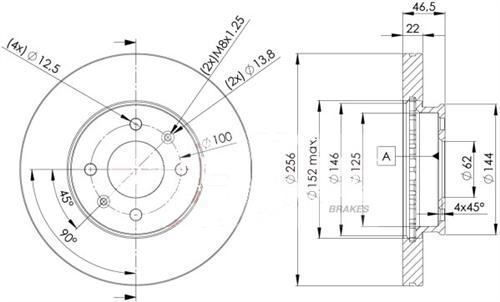 Trw Df6198 Fren Diski Ön Accent Blue  2012 Sonrası / Rıo Iıı  2011 Sonrası Havalı 256