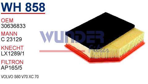 WUNDER WH858 HAVA FİLTRESİ - VOLVO S60-V70-XC70-XC90 2,4 05-