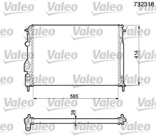 VALEO 732316 SU RADYATÖRÜ MEGANE I 1.6 16V AC K7M 98-  AC 2.0 F3R