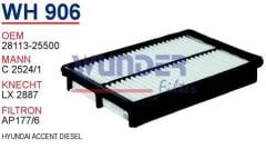 WUNDER WH906 HAVA FİLTRESİ - HYUNDAi ACCENT DiZEL