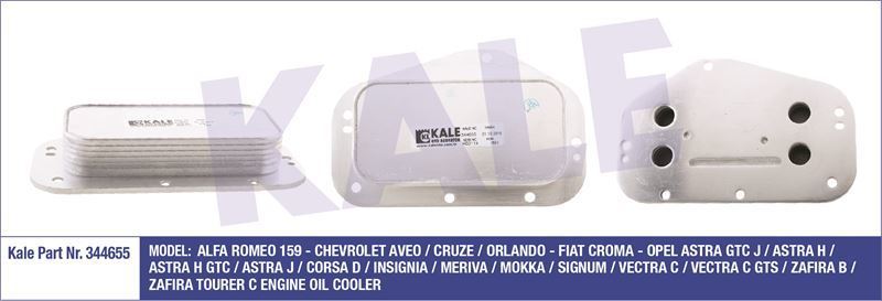 Kale 344655 Yağ Soğutucusu Croma 2005 Sonrası 1.8 16V / Astra H 2004 Sonrası 1.6 16