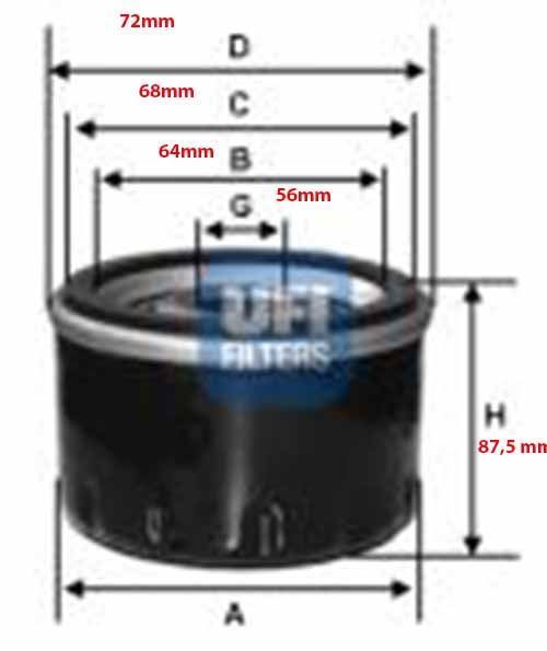 Ufı Yağ Filtresi Accent Era 95-06 Excel Getz 94-05 İ20 İ30  2011 Sonrası El