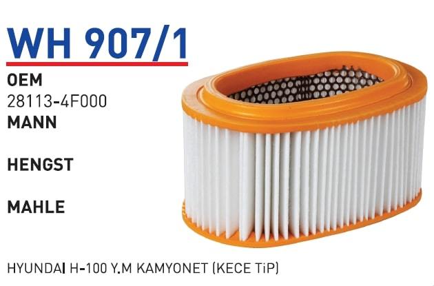 WUNDER WH907/1 HAVA FİLTRESİ - HYUNDAi H-100 Y.M KAMYONET (KEÇE T