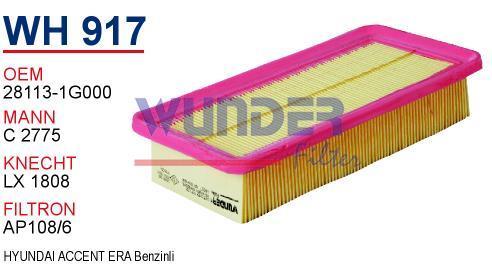 WUNDER WH917 HAVA FİLTRESİ - HYUNDAi ACCENT ERA BENZİNLİ