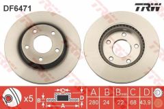 Trw Df6471 Fren Diski Ön Juke  2010 Sonrası Pulsar  2014 Sonrası Havalı 280Mm