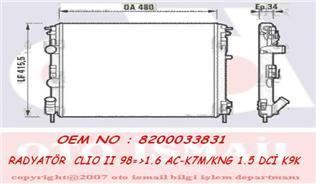 VALEO 732721 SU RADYATÖRÜ CLIO II SYMBOL 01- 1.2 1.4 1.6 16V 1.4I
