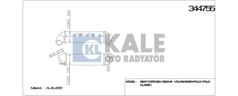 Kale 344755 Turbo Radyatörü Polo Classıc 1999-2001 1.9 Tdı Caddy Iı 0