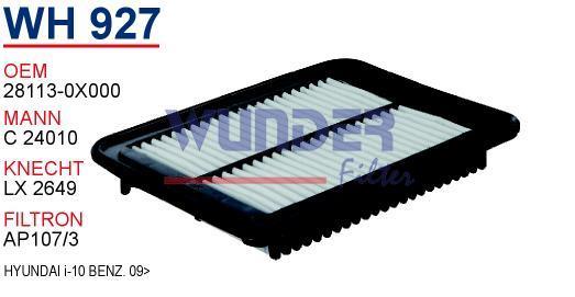 WUNDER WH927 HAVA FİLTRESİ - HYUNDAİ İ-10 BENZ. 09-