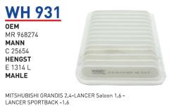 WUNDER WH931 HAVA FİLTRESİ - MITSHUBISHI GRANDIS 2.4-LANCER Saloo