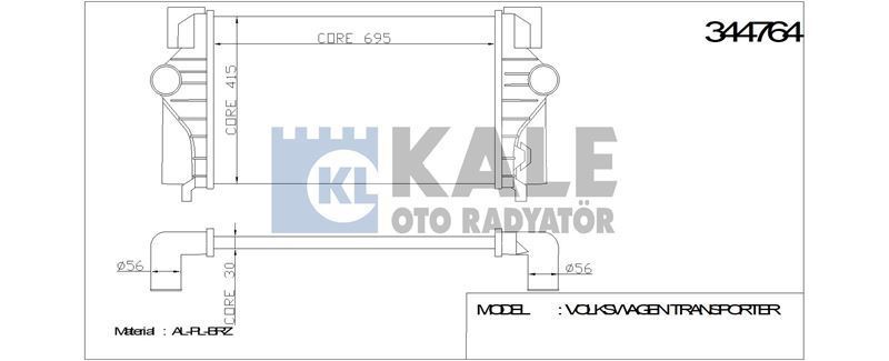 Kale 344785 Turbo Radyatörü Polo V 2009 Sonrası 1.4 Tsı 1.8 Tfsı 2.0 Tfsı