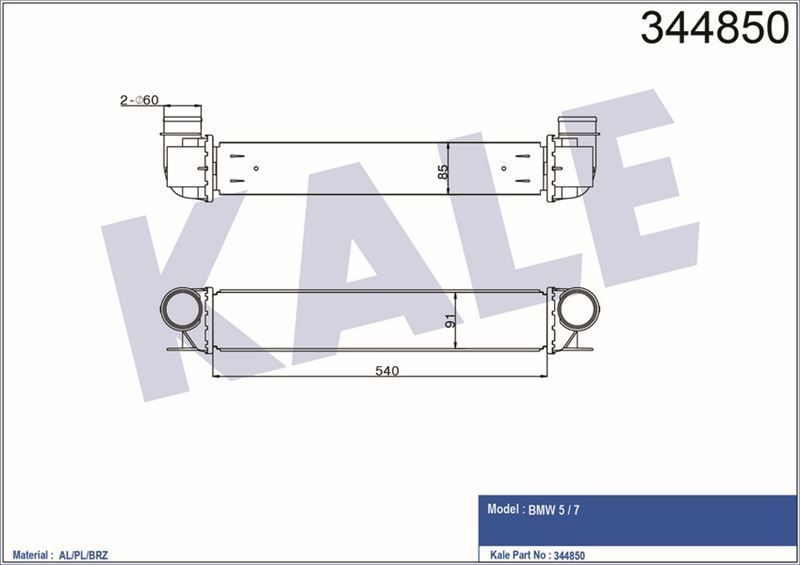 Kale 344850 Turbo Radyatörü Bmw 5 Bmw 7